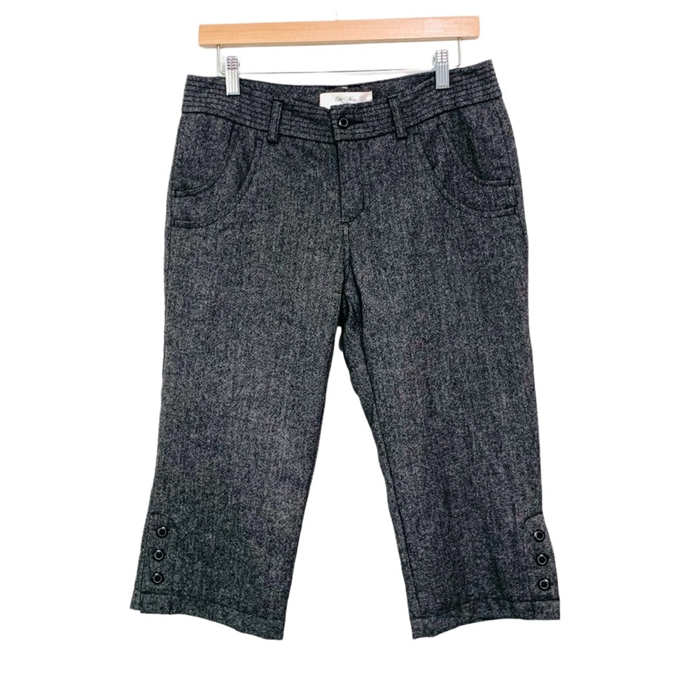 Old Navy Wool Blend Capri Pants Bermuda Shorts Gray Size 6 9” Rise
